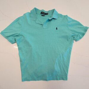 Polo Ralph Lauren Sz L Men's Polo Shirt Short Sleeve Blue Classic Fit 2 Buttons